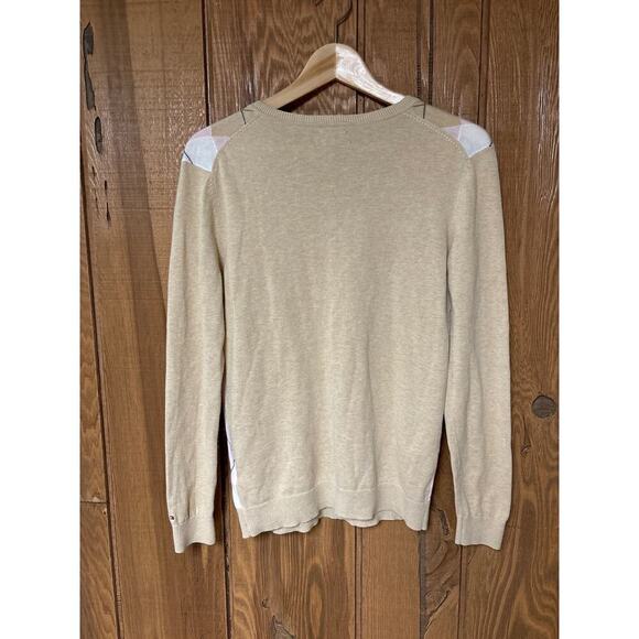 Tommy Hilfiger 100% Pima Cotton Super Soft Light Academia Argyle B Neck Sweater - Picture 5 of 6